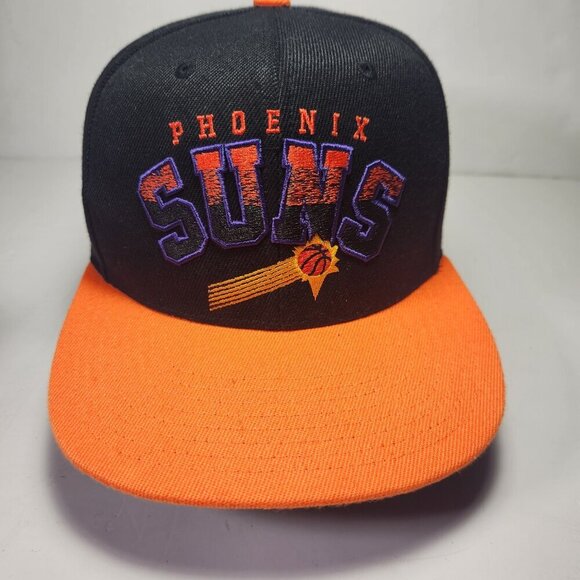 Phoenix Suns Hat Cap Two-tone Black & Orange Hook & Loop Mitchell & Ness NBA - Picture 1 of 11